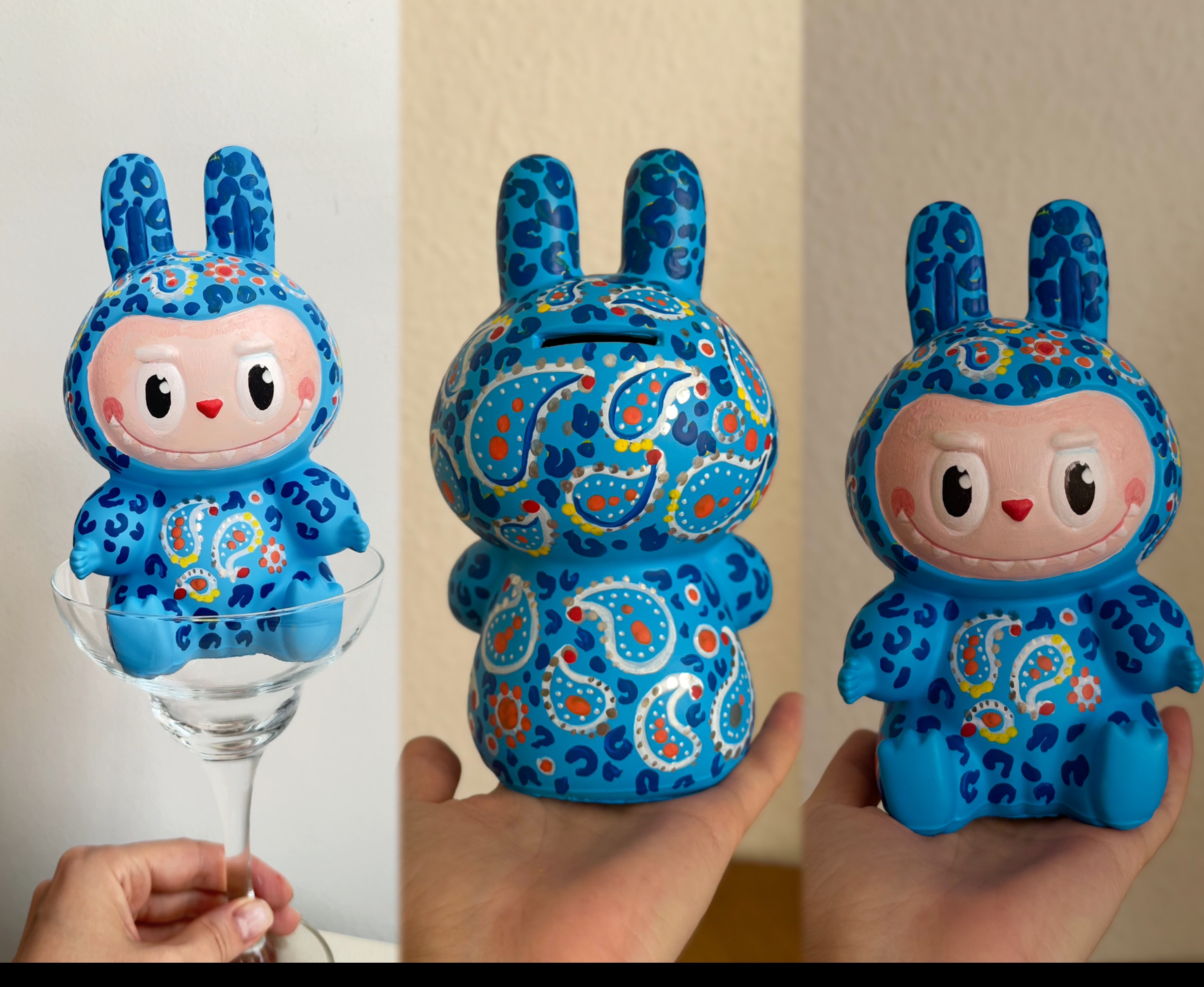 Роспись игрушки Лабубу с видом на Неву от Артвайбс